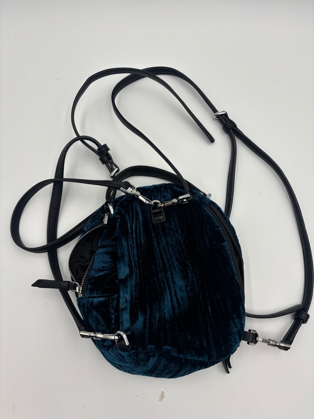 Kate Spade Briar Lane Velvet Quilted Mini Backpack in Deep Teal blue - Picture 5 of 6